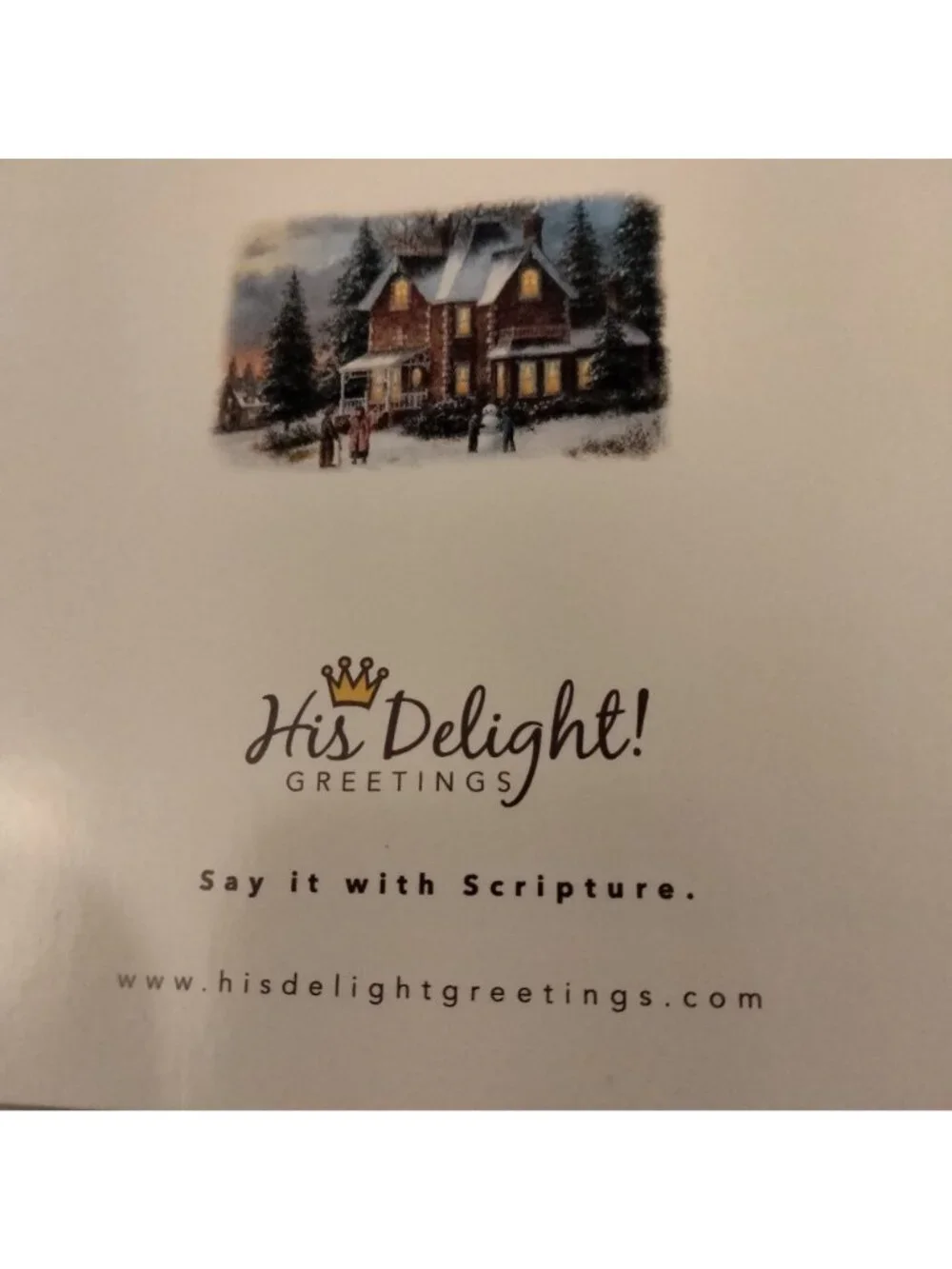 Christian Christmas Card Hearts Come Home Winter Village Bible Verse 1 John 4 9